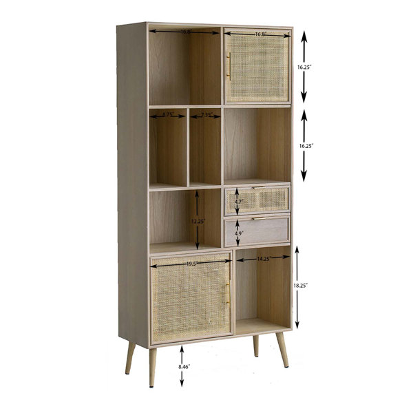 Beachcrest Home Leininger Storage Bookcase | Wayfair